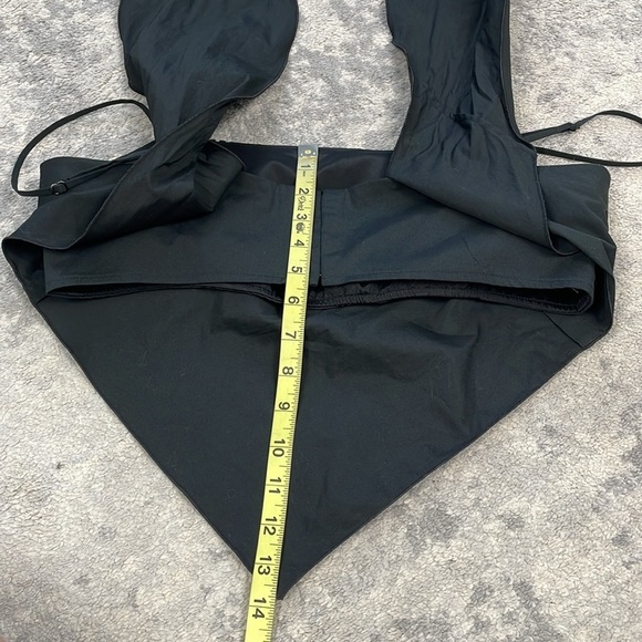 AREA Crystal Embellished Handkerchief Bandeau Crop Top Black Sz L - Picture 12 of 16